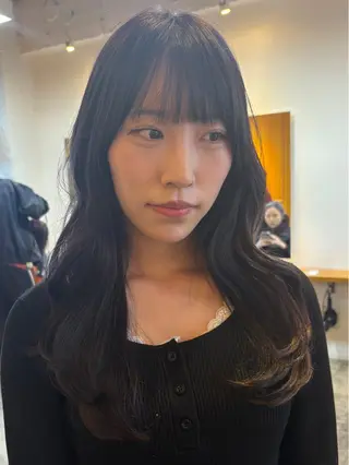 セミロング カラー RIN／韓国ヘア レイヤーカットのヘアスタイル