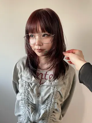 ミディアム カラー カットモデル/ ハイトーン/ゆうあのヘアスタイル