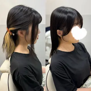 ミディアム レイヤーカット✂︎池 袋個室サロンkumaのヘアスタイル