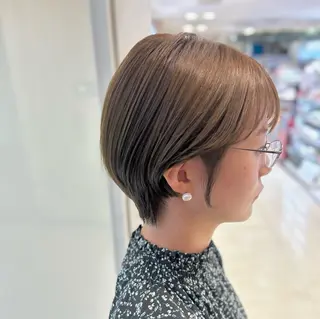 ショート カラー 髪質改善/縮毛矯正 ササキナツミのヘアスタイル