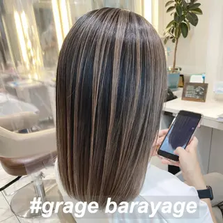 セミロング カラー 山崎俊輔/髪質改善 /バレイヤージュのヘアスタイル