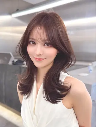 ミディアム カラー MAEUL NAGOYA所属・前髪顔周り/レイヤー 韓国/桔川恒のヘアスタイル