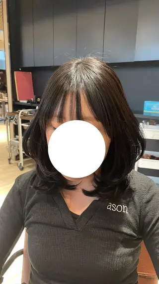 ミディアム 艶カラー/アレンジ/ はまぐちうみのヘアスタイル