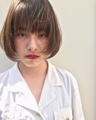 ミディアム カラー 【韓国ヘア×透明感 カラー】笹谷 莉未のヘアスタイル