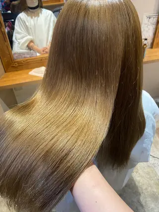 セミロング カラー 髪質改善×矯正🫧 韓国ヘアasamiのヘアスタイル