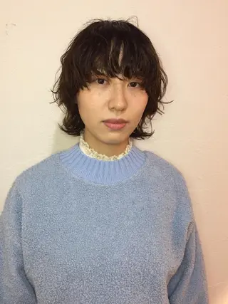 ショート パーマ aW HAIRカンノ カナエのヘアスタイル