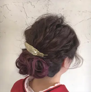ミディアム ヘアアレンジ LoRE hair 四条河原町　西尾友里のヘアスタイル