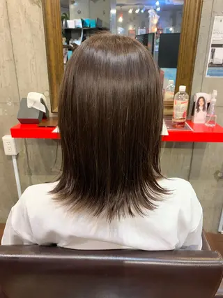 ミディアム カラー ナカジマ ハルカのヘアスタイル