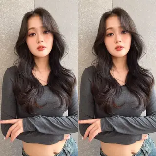 ロング カラー レイヤー/髪質改善 /透け感カラー/艶髪のヘアスタイル