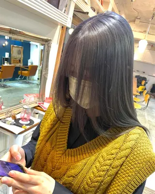セミロング カラー ヘアアレンジ 🍫カトウ ケイゴ🍫のヘアスタイル