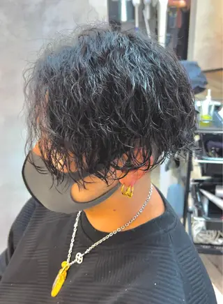 ミディアム メンズ パーマ&髪質改善職人 稲本　来耶のヘアスタイル