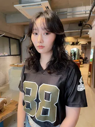 セミロング パーマ パーマ/レイヤー 岩山丈一郎のヘアスタイル