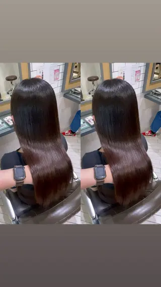 ロング カラー 山内 愛可のヘアスタイル