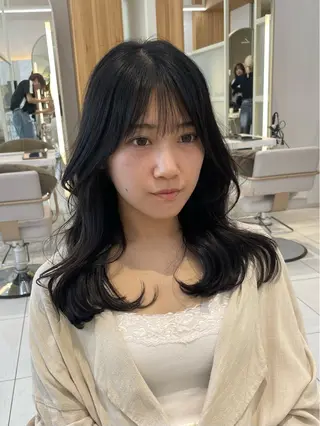 セミロング 顔周り/透明感カラー /韓国ヘア/TAKUのヘアスタイル