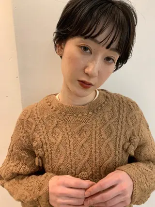 ミディアム パーマ カラー CEINE PATHのヘアスタイル