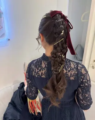 ロング カラー ヘアアレンジ はるか/ヘアアレンジ ブリーチなしカラー♡のヘアスタイル