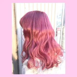 セミロング カラー SHIN/レイヤー カット×クロスパーマのヘアスタイル