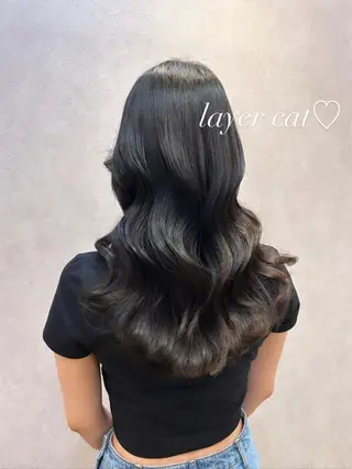 セミロング パーマ ヘアアレンジ 🩷韓国ヘア/ヨシン モリ🩷Maikaのヘアスタイル