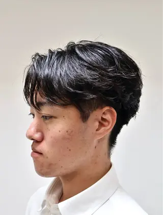 ショート 川副史晶/梅田/ メンズパーマのヘアスタイル