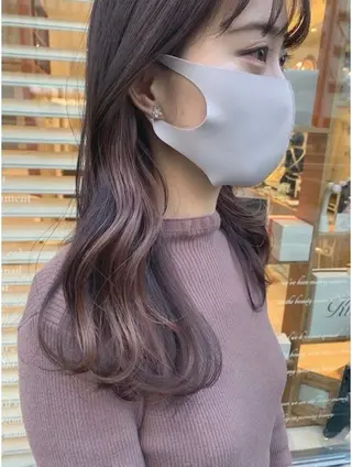 セミロング カラー 西山 夢月のヘアスタイル