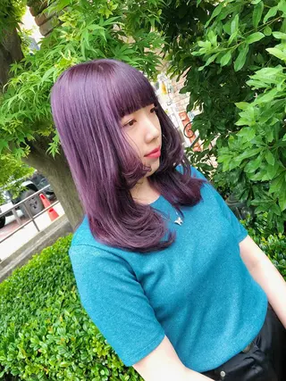 セミロング カラー ヘアアレンジ メンズ キッズ 💟Chloe原宿店 🩶ハイトーンのヘアスタイル