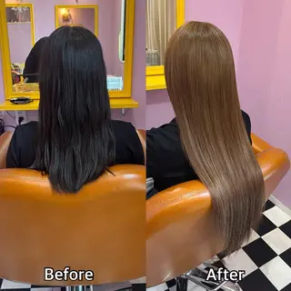 ロング シール＋ちび編み込み エクステ梅田🐨のヘアスタイル