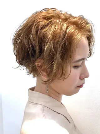 ショート カラー パーマ ショートヘア相談所✨ 澤里大のヘアスタイル