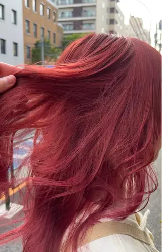 ロング カラー 艶髪/ハイトーン/ ヘアセット/モエノのヘアスタイル