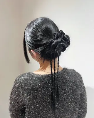 ロング カラー ヘアアレンジ Noele hair atelier(ノエルヘアアトリエ)所属・北上ゆい/個性派/ ナチュラルアレンジのヘアスタイル