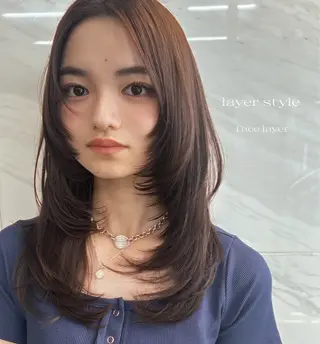 セミロング カラー Pocket仙台 💚モエリのヘアスタイル