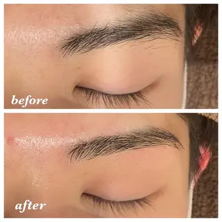 メンズ アイブロウ 曲がる縮毛矯正 LIBER 　岩名のヘアスタイル