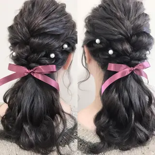 セミロング ロング ヘアアレンジ 沢田 瞳のヘアスタイル