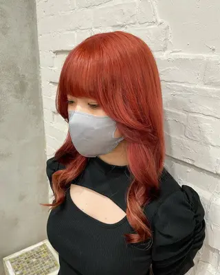 ロング カラー ヘアアレンジ 【ピンク/韓国ヘア/ ヘアセット】亜海のヘアスタイル