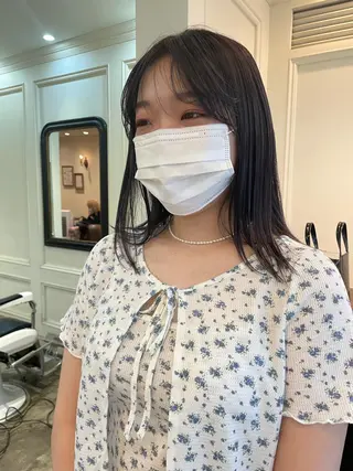 セミロング カラー classic 新横浜所属・大人girly🛋️ 🤍yukakoのヘアスタイル