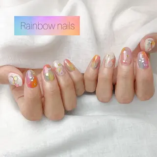 ネイル Rainbow nailsくろちゃんのネイルデザイン
