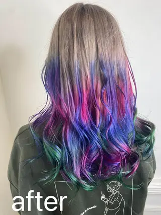 ロング カラー リルウヘアー 天王寺のヘアスタイル