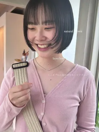 ミディアム カラー 荻野 未来のヘアスタイル