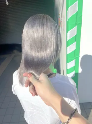 ミディアム カラー 【美髪ハイトーン】 髪質改善/大和🎀のヘアスタイル