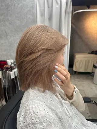 カラー ブリーチなしWカラー 透明感/美髪/ユウゴのヘアスタイル