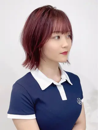 ミディアム レイヤーカット 縮毛矯正◽️河野泰貴のヘアスタイル