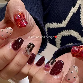 ネイル amuse 手書きニュアンスのネイルデザイン