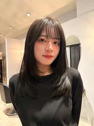 セミロング カラー miyu/天神/ ブリーチなし透明感のヘアスタイル