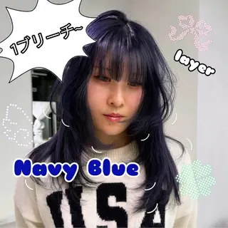 セミロング カラー 栄/ミルクティー/ ベージュ/リホナ🧸のヘアスタイル