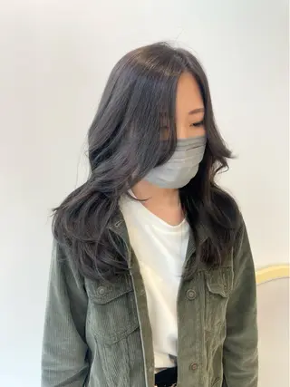 ロング カラー 韓国レイヤーカット/ ダブルカラーのヘアスタイル