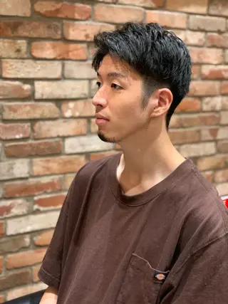 ミディアム パーマ メンズ HIROGINZAプレミアムバーバー赤坂店所属・田中 千恩のヘアスタイル