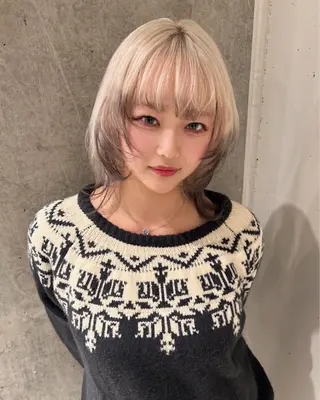 ミディアム カラー 川本 琉生のヘアスタイル