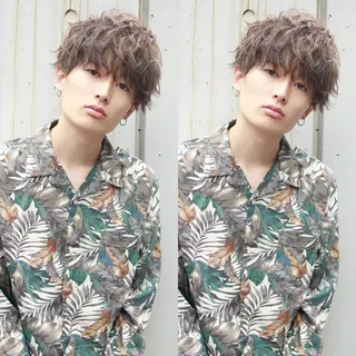 ミディアム メンズ BABY 艶髪暗髪ヘア💖達人のヘアスタイル