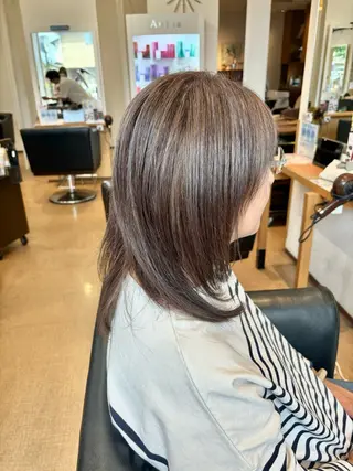 ミディアム カラー 秋山知穂🌸縮毛矯正 ショートお任せ🌸のヘアスタイル