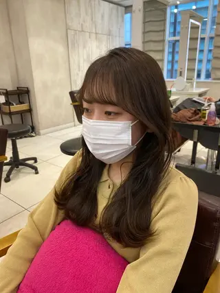 セミロング 新宿/韓国レイヤー/ 顔まわり/メンズヘアのヘアスタイル