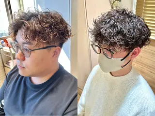 パーマ メンズ 岡本 葵のヘアスタイル
